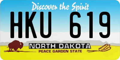 ND license plate HKU619