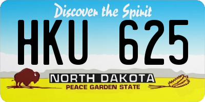 ND license plate HKU625