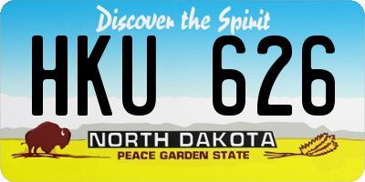 ND license plate HKU626