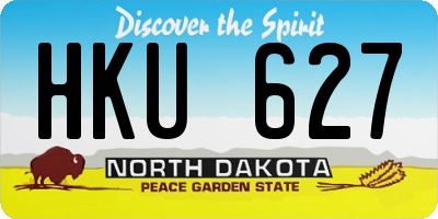 ND license plate HKU627