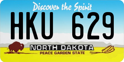 ND license plate HKU629