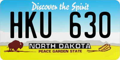 ND license plate HKU630