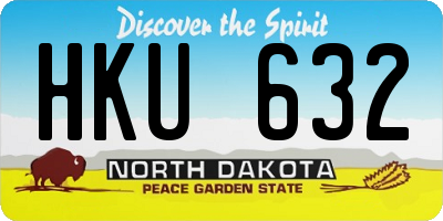 ND license plate HKU632