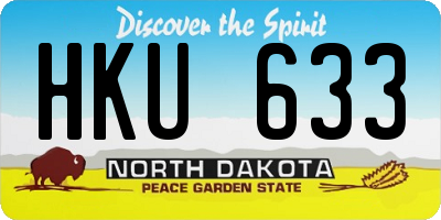 ND license plate HKU633