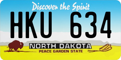 ND license plate HKU634