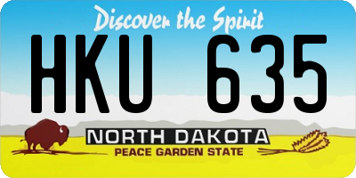 ND license plate HKU635