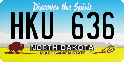 ND license plate HKU636