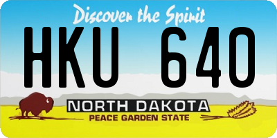 ND license plate HKU640