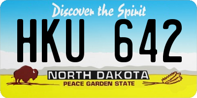 ND license plate HKU642