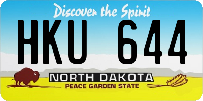 ND license plate HKU644