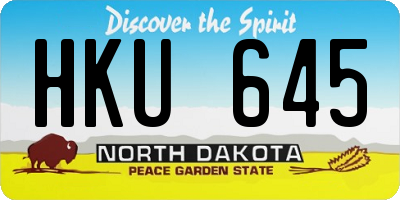 ND license plate HKU645