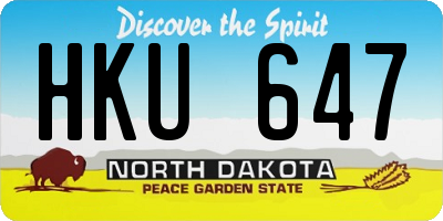 ND license plate HKU647