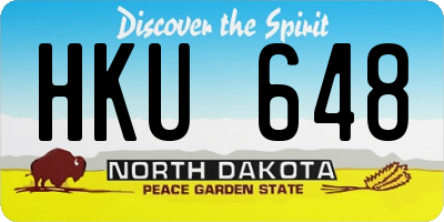 ND license plate HKU648