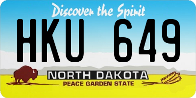 ND license plate HKU649