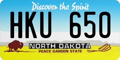 ND license plate HKU650