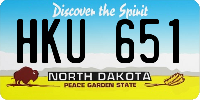 ND license plate HKU651