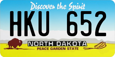 ND license plate HKU652