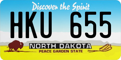 ND license plate HKU655