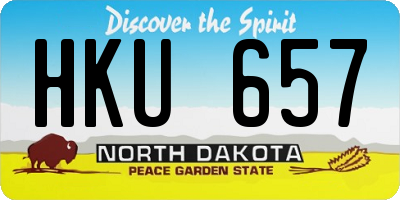 ND license plate HKU657