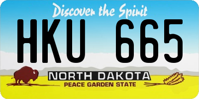 ND license plate HKU665