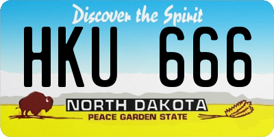 ND license plate HKU666