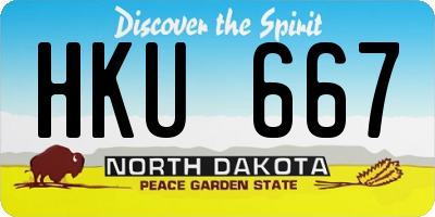 ND license plate HKU667