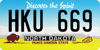 ND license plate HKU669