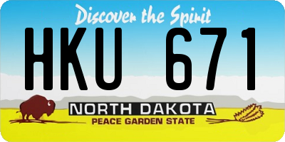 ND license plate HKU671