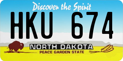 ND license plate HKU674