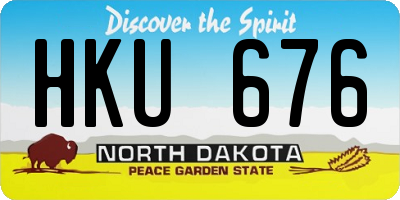 ND license plate HKU676