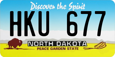 ND license plate HKU677