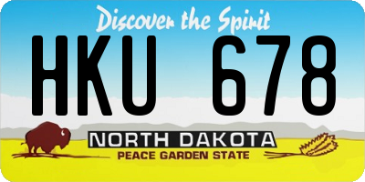 ND license plate HKU678