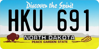 ND license plate HKU691