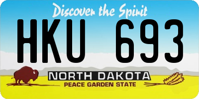 ND license plate HKU693