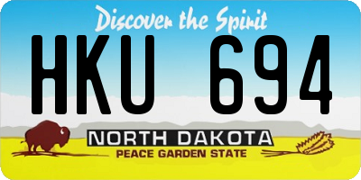 ND license plate HKU694