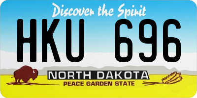 ND license plate HKU696