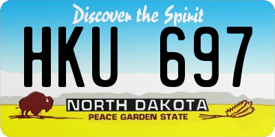 ND license plate HKU697