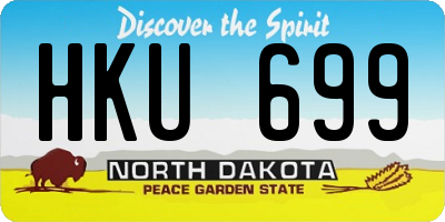 ND license plate HKU699