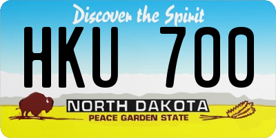 ND license plate HKU700