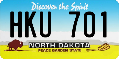 ND license plate HKU701