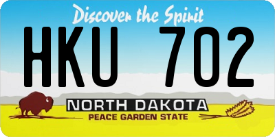 ND license plate HKU702