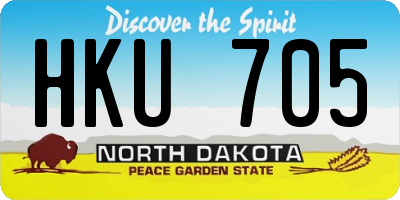 ND license plate HKU705