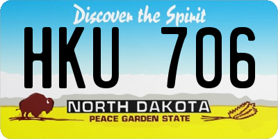 ND license plate HKU706