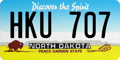 ND license plate HKU707