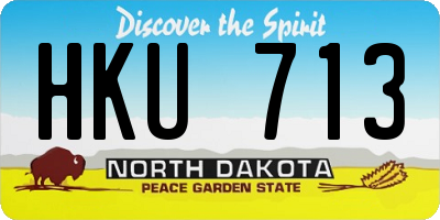 ND license plate HKU713