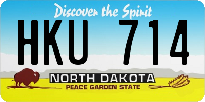 ND license plate HKU714