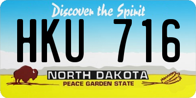 ND license plate HKU716