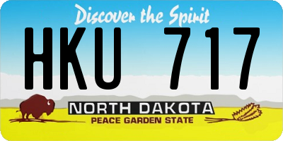 ND license plate HKU717