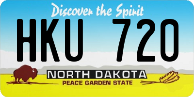 ND license plate HKU720