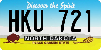 ND license plate HKU721